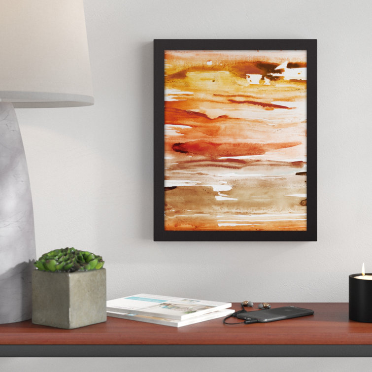 Wrought Studio Manufactured Sunset Abstract Picture Frame Print on